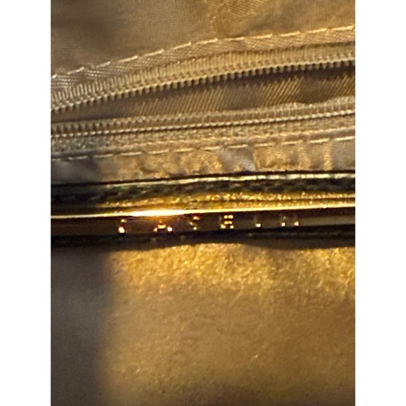 Dasein Black Croc Embossed Satchel Handbag Gold Accent Chain Strap New - Picture 10 of 12